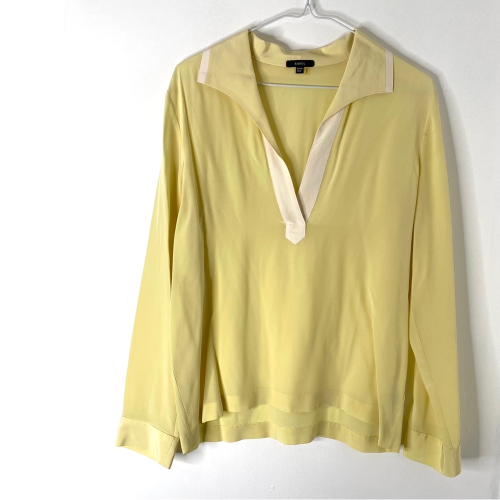 Raoul Yellow Blouse with Cream Accents